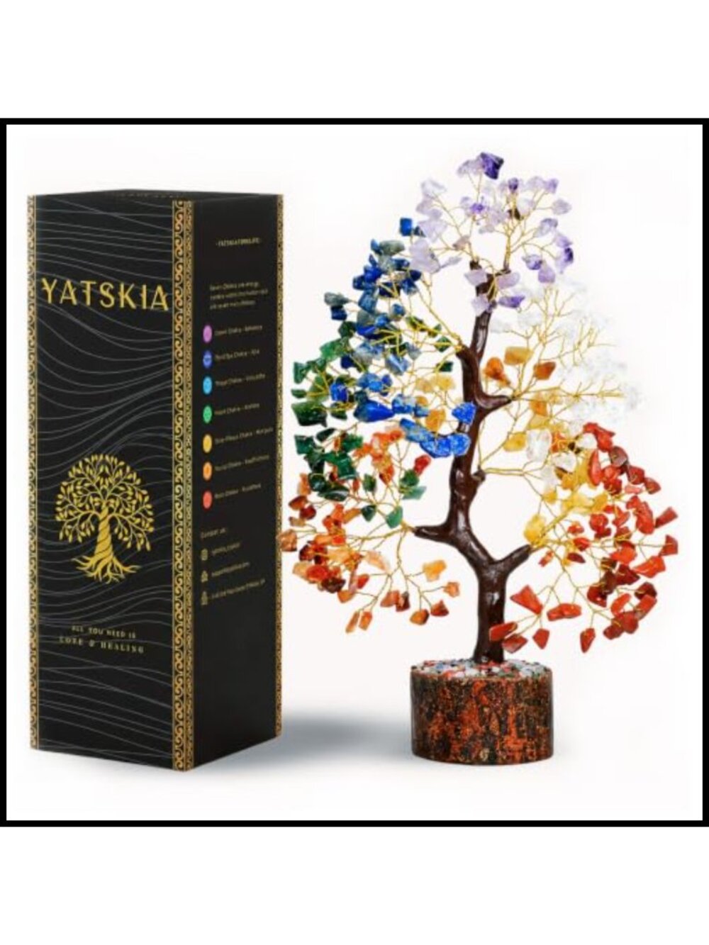 7 Chakra Crystal Tree of Life Handcrafted Gemstone Home Decor